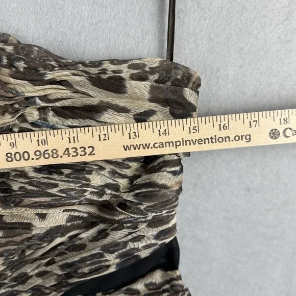 Vintage Y2K Cache BodyCon Sz 2  Animal Print Sheath Dress Halter Sexy Ruched - Picture 5 of 8